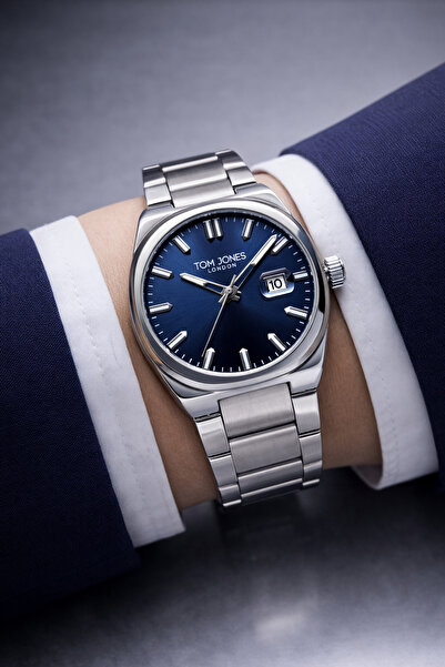 Tom Jones Orijinal Çelik Erkek Kol Saat Ve Bileklik Hediyeli
