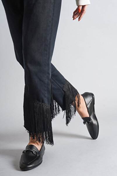 Deripabuc Crni kožni ženski kožni baletni stanovi PCC-f03