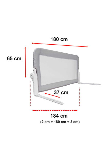 GUİMO Bară de siguranță pliabilă pentru pat de la - 180x65cm, gri