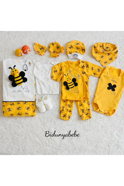 ConconBebe Arılı 10 parça yenidoğan hastane çıkışı bebek seti