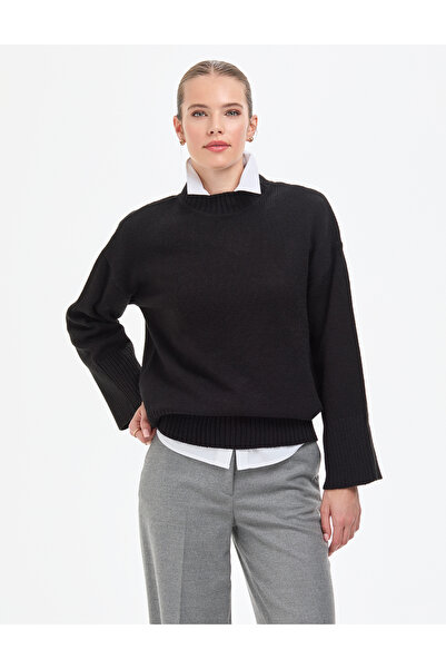 Pierre Cardin Black Comfort Fit Half Fisherman Sweater 50310958-Vr046