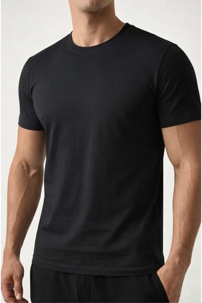 B&H COLLECTİON تي شيرت رجالي من القطن الممشط ذو ياقة دائرية من Basic