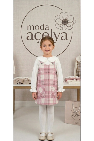MODA AÇELYA Girl's Plaid Slopet Set