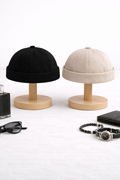 Ritagarcia Ayarlanabilir Lacivert-bej Retro Takke Yazlık 2.li Set