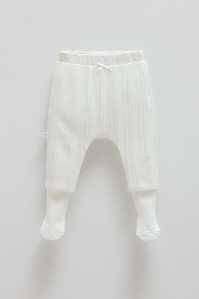 Caramell Beauty Girl Socked Baby Pants Ecru