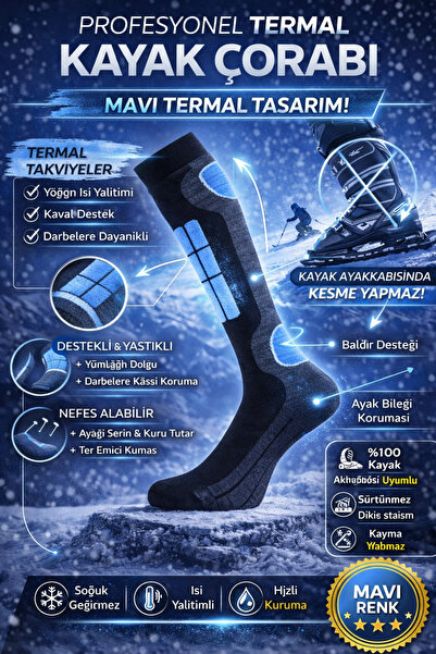 YOTITEX Kış Sporları İçin Özel Kayak Çorabı | Sıcak & Rahat