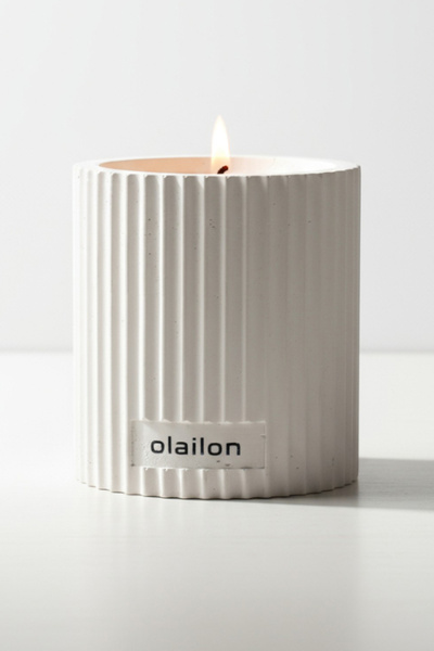 Stylish Design Decorative Woody Scented Concrete Candle 180 gr.