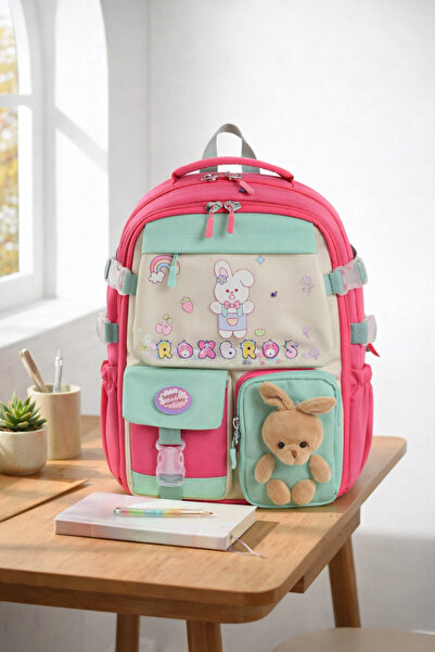 Roxbros Figurină pentru copii de iepure în stil coreean 180 °   Rucsac pentru...
