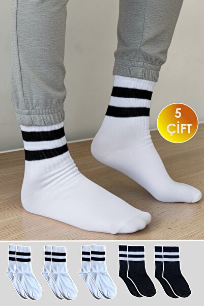 YASYAS 5 Li Unisex Yetişkin ve Çocuk Tenis Kolej Spor Çorap