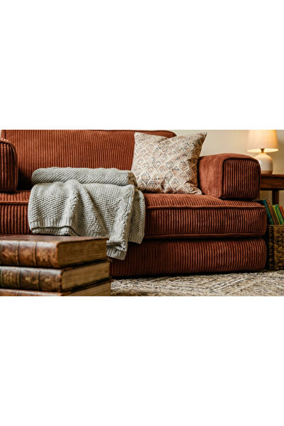 Puftic Küçük Alanlar İçin Büyük Konfor - Fitilli Kadife 2 Kişilik Koltuk Tama...