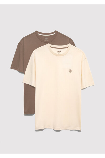 Mavi 2li Logo Tişört Loose Fit / Bol Rahat Kesim 0612545-70072