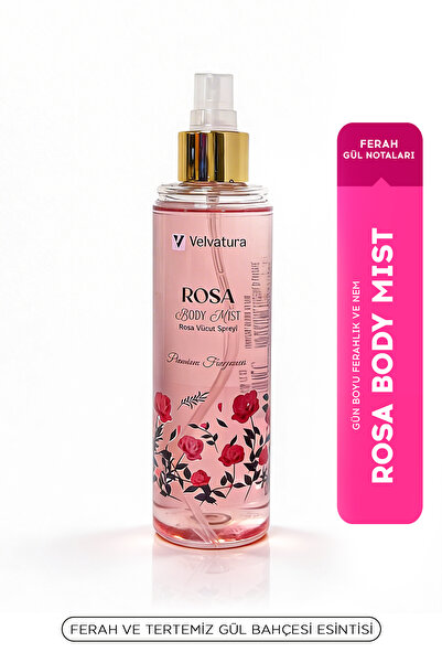 Velvatura Rose Vücut Spreyi - Rose Body Mist - Gül Vücut Spreyi Nemlendirici ...