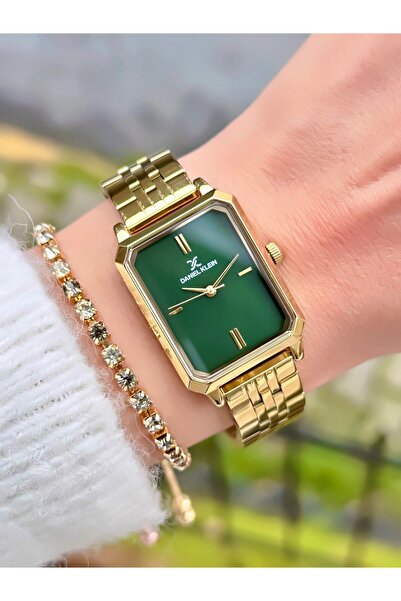Daniel Klein Yeni Sezon Paslanmaz Çelik Kordon Altın Kare Model Kadın Kol Saa...