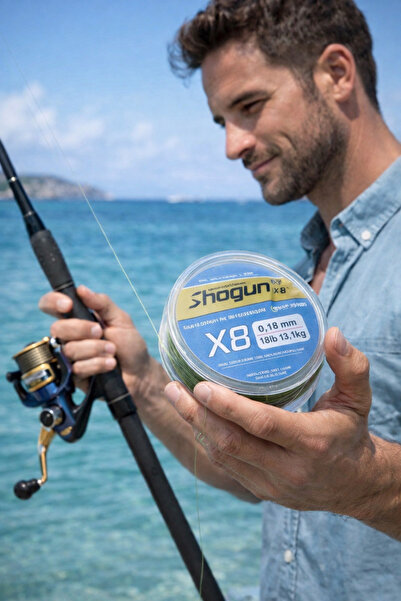 Shogun خيط صيد أخضر محبوك 8 طبقات بطول 150 متر