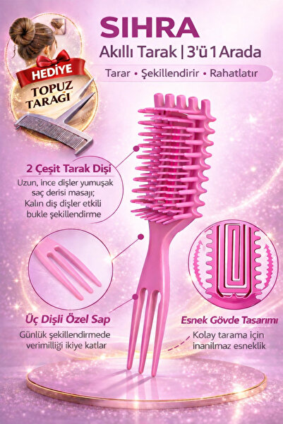 SIHRA Akıllı Fırça 3 in 1 Bukle Bukle Yapar Düz tarar Hacim Verir