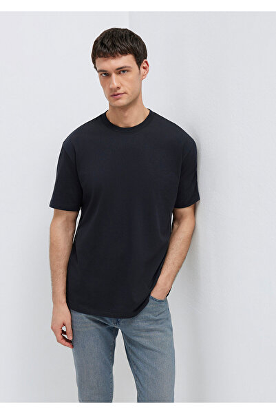 Mavi Crew Neck crna osnovna majica Loose Fit 0611596-900