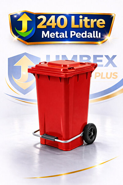 UMBEX PLUS Plastik Metal Pedallı Çöp Konteyneri 240 Litre Konteyner - Isıya D...