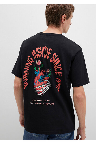 Mavi Leđa Štampano Crna majica širokog kroja / široka i udobna kroj 0612931-900