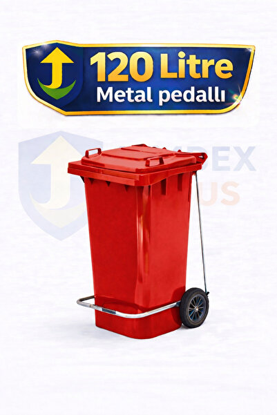 UMBEX PLUS Plastik Metal Pedallı Çöp Konteyneri 120 Litre Konteyner - Isıya D...