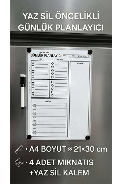 URDE Yaz Sil Günlük Planlayıcı Günlük Ajanda - Yapılacaklar Listesi, Öncelik ...