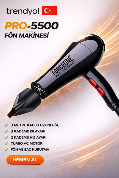 Genel Markalar Kuaför Tipi Pro 5500 Turbo Profesyonel Saç Krutma Ve Fön Makin...