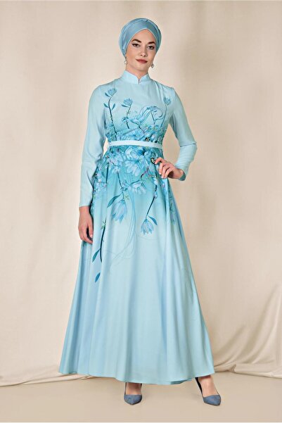 Alvina فستان منقوش بالزهور مع حزام الخصر 4144