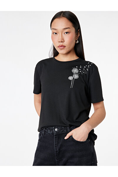 Koton Μπλουζάκι με κανονική εφαρμογή, λαιμόκοψη ποδηλάτου, κοντό μανίκι και σ...