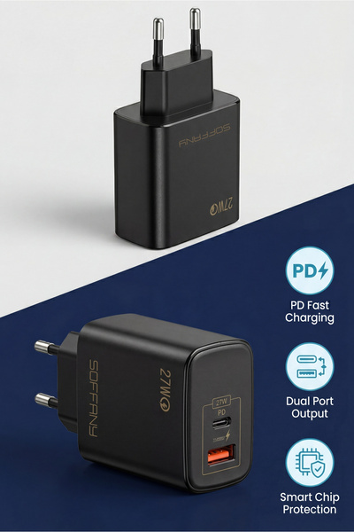 Soffany SY226 SY-226 USB-A + USB-C Süper Hızlı Şarj Başlığı