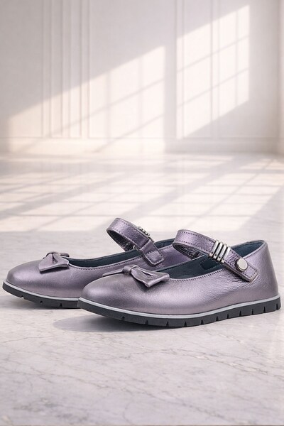 Rakerplus Жіноче взуття з натуральної шкіри з платиновою пряжкою на липучці д...