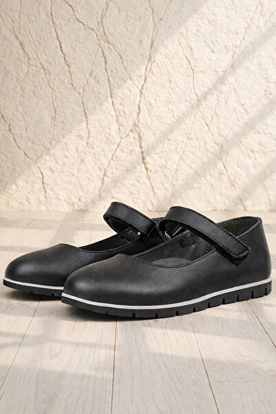 Rakerplus Чорні балетки з натуральної шкіри для дівчаток