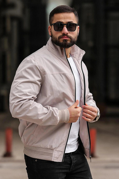 LUGMO Ανδρικό πουκάμισο με γιακά ανοιξιάτικο παλτό με επένδυση εποχιακό μπουφ...