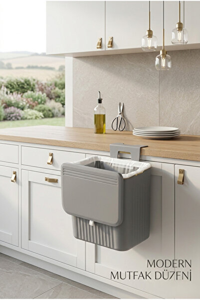 Genel Markalar 15 LT Mutfak Tezgah Üstü ve Dolap Askılı Çöp Kovası