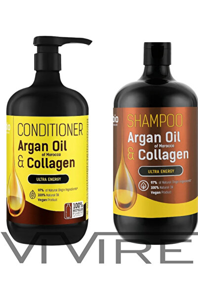 BIO Naturell Set 2, Sampon Ulei de argan si colagen 946 ml + Balsam de par Ar...