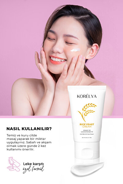 KORELYA Pirinç Mayası Leke Karşıtı Beyazlatıcı Krem - Rice Yeast Whitening Cream 50 ml