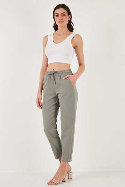 Lela Pantaloni din bumbac cu talie normală, cu croiala normală, cu picioare d...