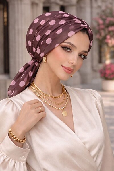Aişe tesettür قبعة بمشبك بنمط بودرة القهوة