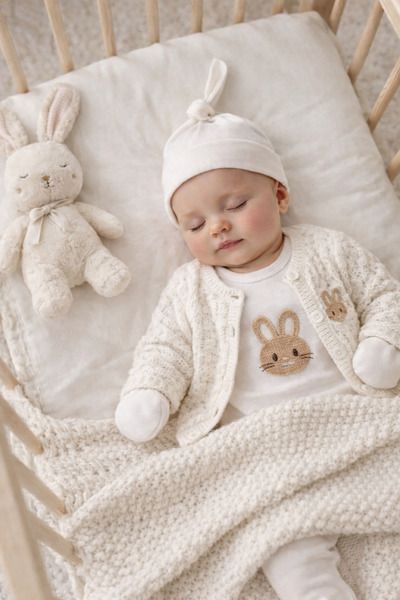 limebabies Kız/Erkek Bebek %100 Pamuklu Kumaş 5 Parça Kutulu Triko Hırkalı Set