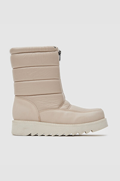 TOGO Bej - Bej Parlak Paraşüt Kumaş İçi Kürklü Kadın Kar Botu [051813]