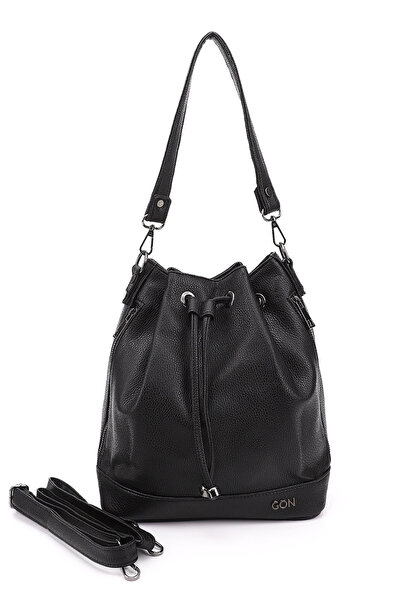 GÖNDERİ(R) Fekete úszó közepes méretű női húzózsinóros váll és hátizsák Q0494