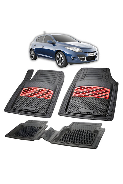 TEAMCAR Renault Megane III Hatchback Compatible Floor Mats 2008-2016 | Red