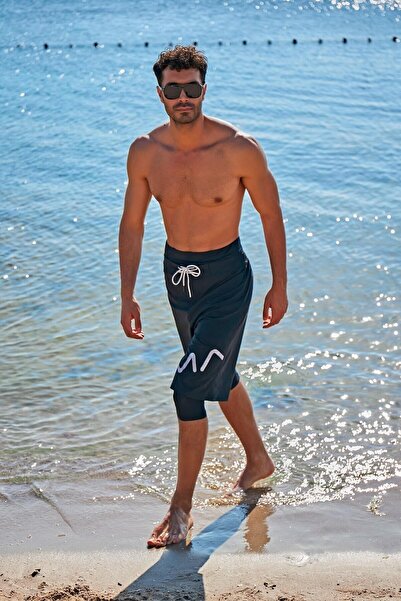 Marina Pantaloni scurți Black Letter pentru bărbați S2356