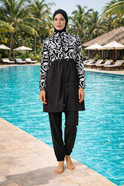 YUYİ ملابس سباحة نسائية من قماش TESMAY باراشوت سريعة الجفاف مع سحاب أمامي 22203