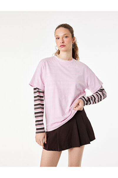 Koton Cotton Short Sleeve Crew Neck Oversize Basic T-Shirt