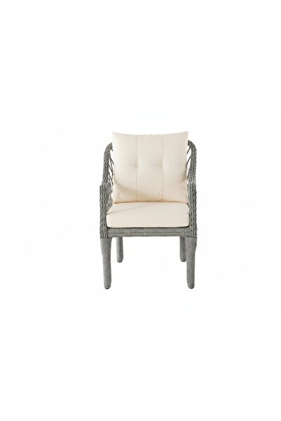 Tu Tienda KAŞ ALÜMİNYUM 3+1+1+MASA(80*140) RATTAN BAHÇE BALKON MUTFAK TAKIMI,KREM KUMAŞ/BEYAZ RATTAN