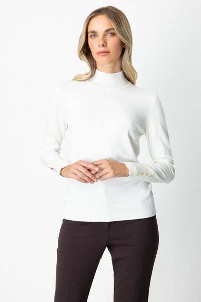 ON Pulover de bază cu guler vertical-63514