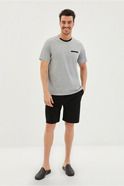 Kiğılı Dvodelni set pidžame sa kratkim hlačama i polupravim izrezom