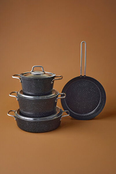 Emsan Biogranit Defne 7 Parça Tencere ve Tava Seti