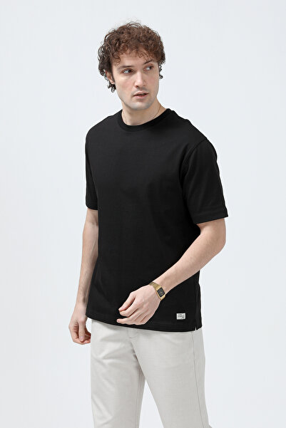 JB John Borners Bărbați guler rotund basic bumbac 100% în tricou Negru - 26Y ...