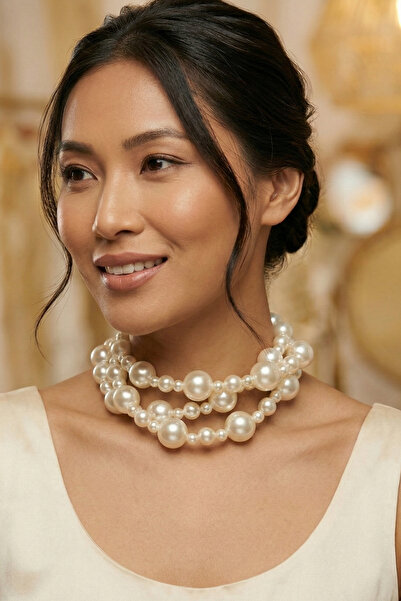 PETEK AKSESUAR Incili Çoklu Choker Kolye