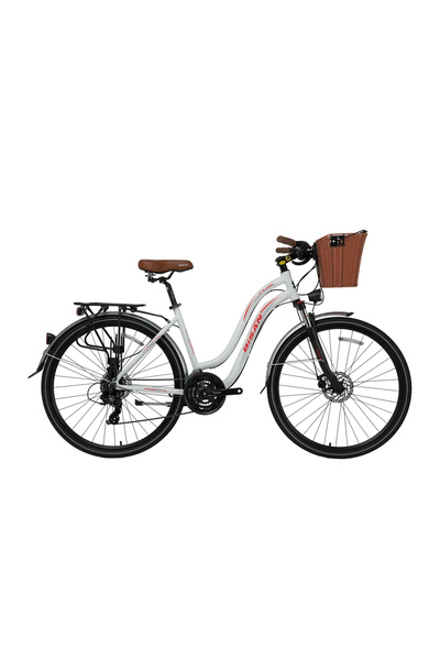 Bisan Ctx 6300 Şehir Bisikleti 460h Md 28 Jant 21 Vites Beyaz Kırmızı